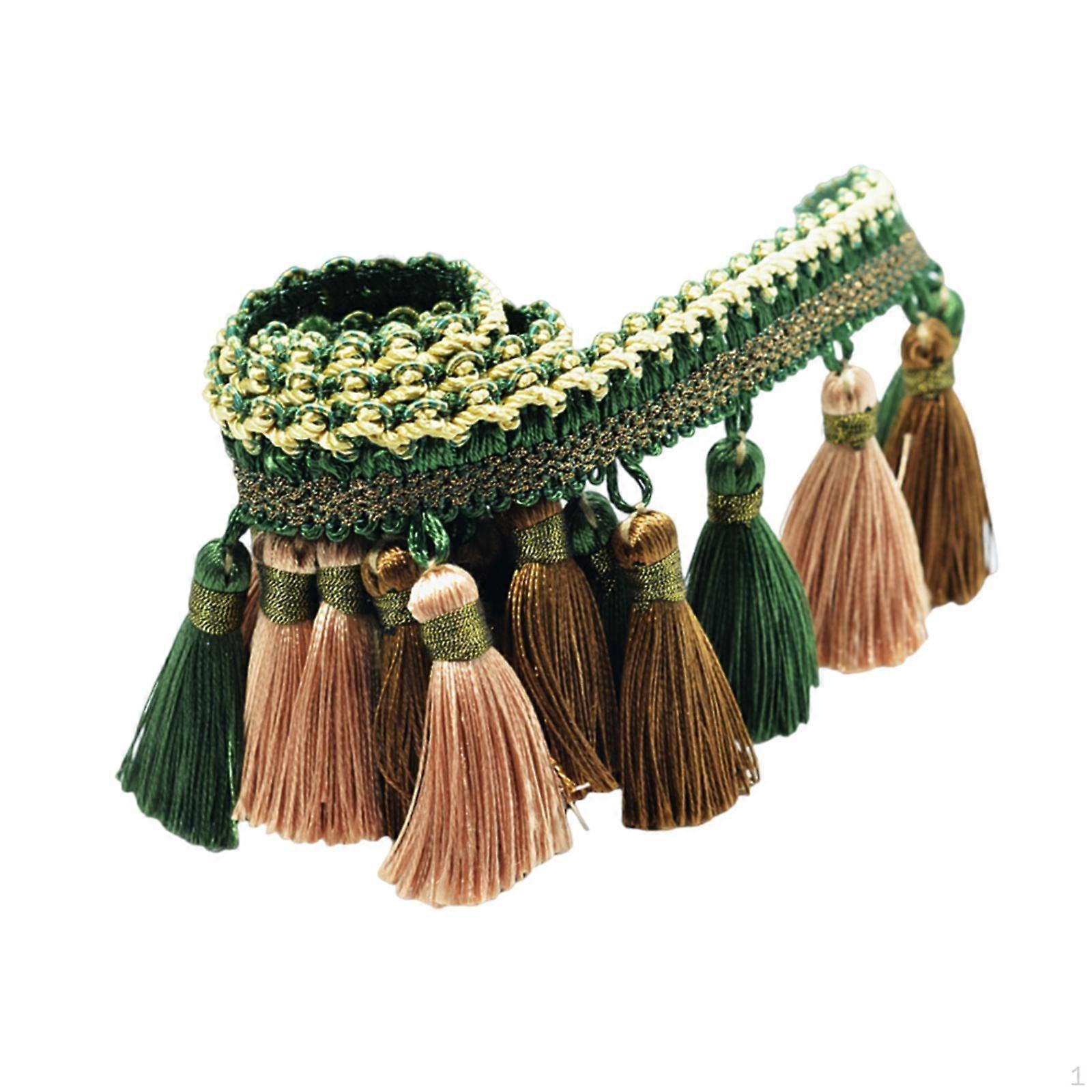 3.5'' Wide Polyester Lace Trim with Long Fringes, for DIY Projects