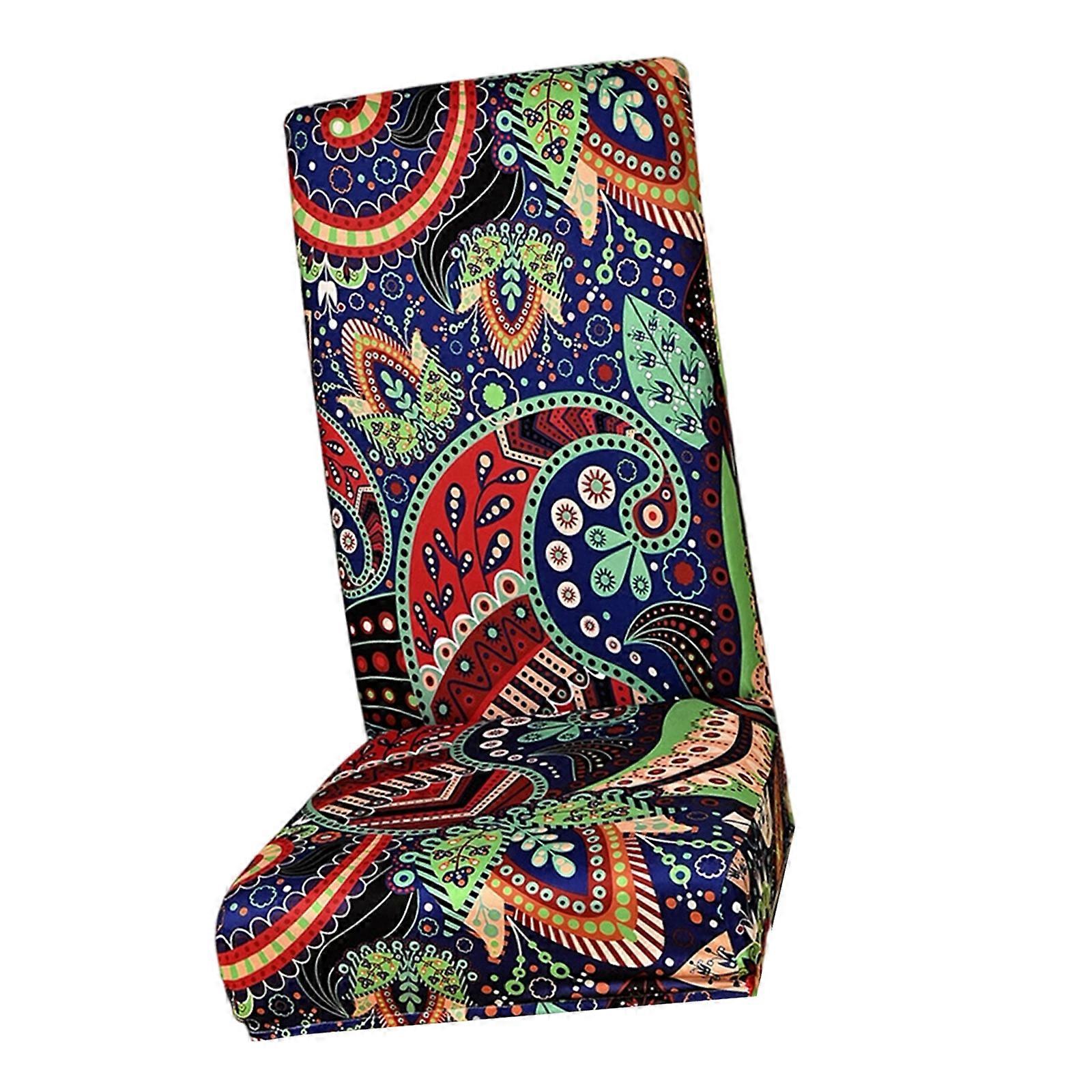 Spill Proof Elastic Seat Cover With Florals Pattern Waterproof Polyester Materials For Sofa Dining Chair Multicolor