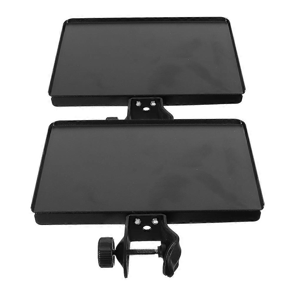 Black Microphone Stand Tray for Live Streaming 2Pcs with Phone Holder