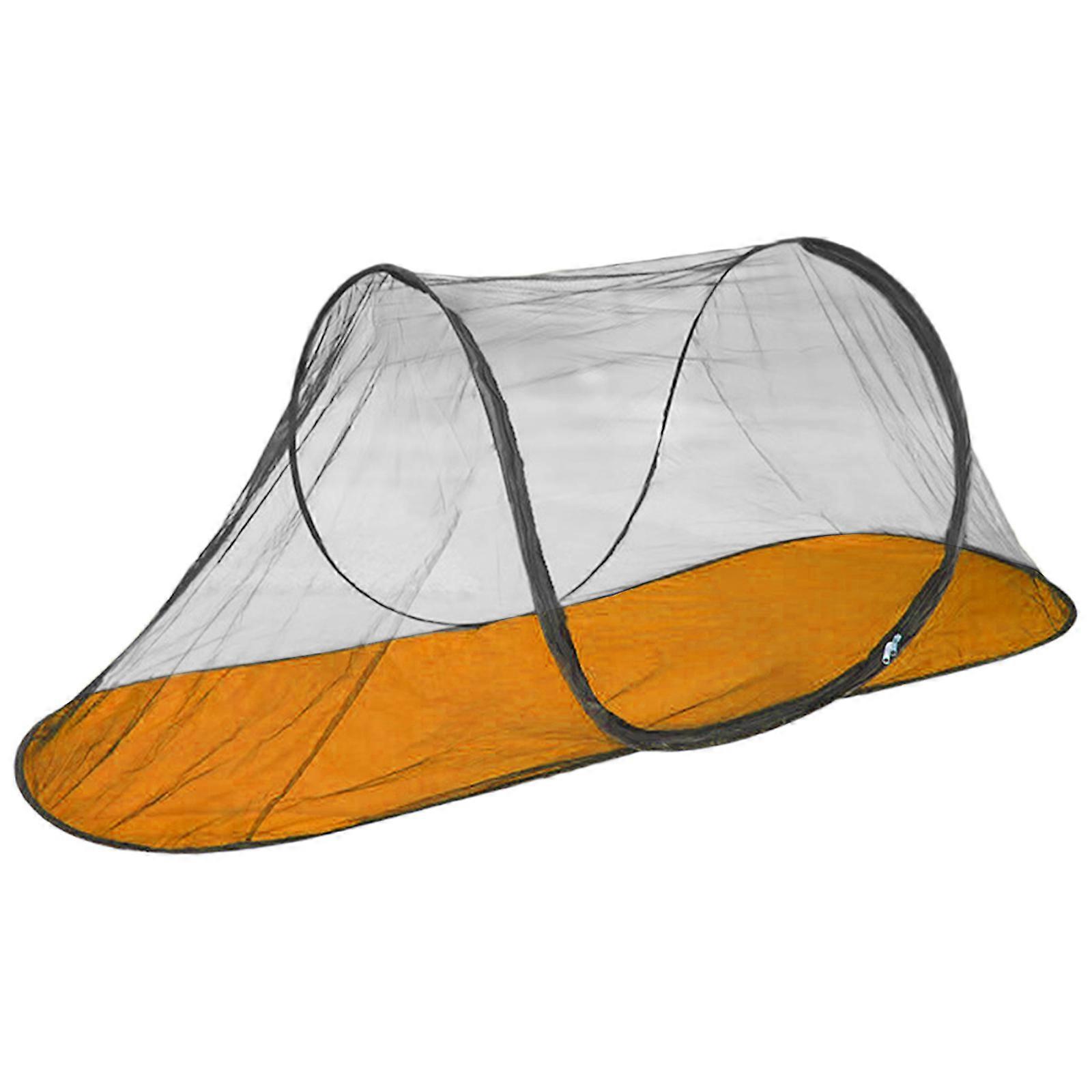 Sturdy Oxfords Cloth Outdoor Net Shelter Travel Solution With Fine Mesh Technology for Summer Trip  Orange