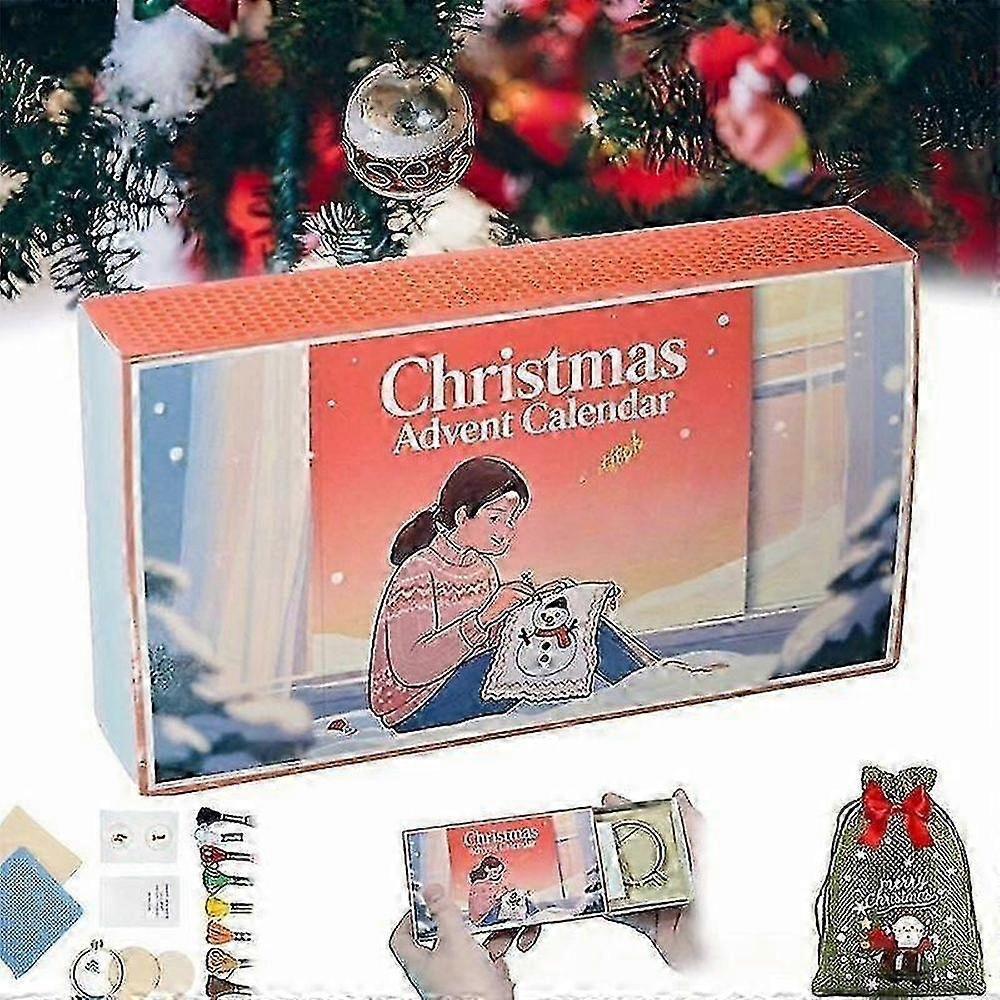 Cross Stitch Advent Calendar Kit with 24 Festive Projects for Beginners