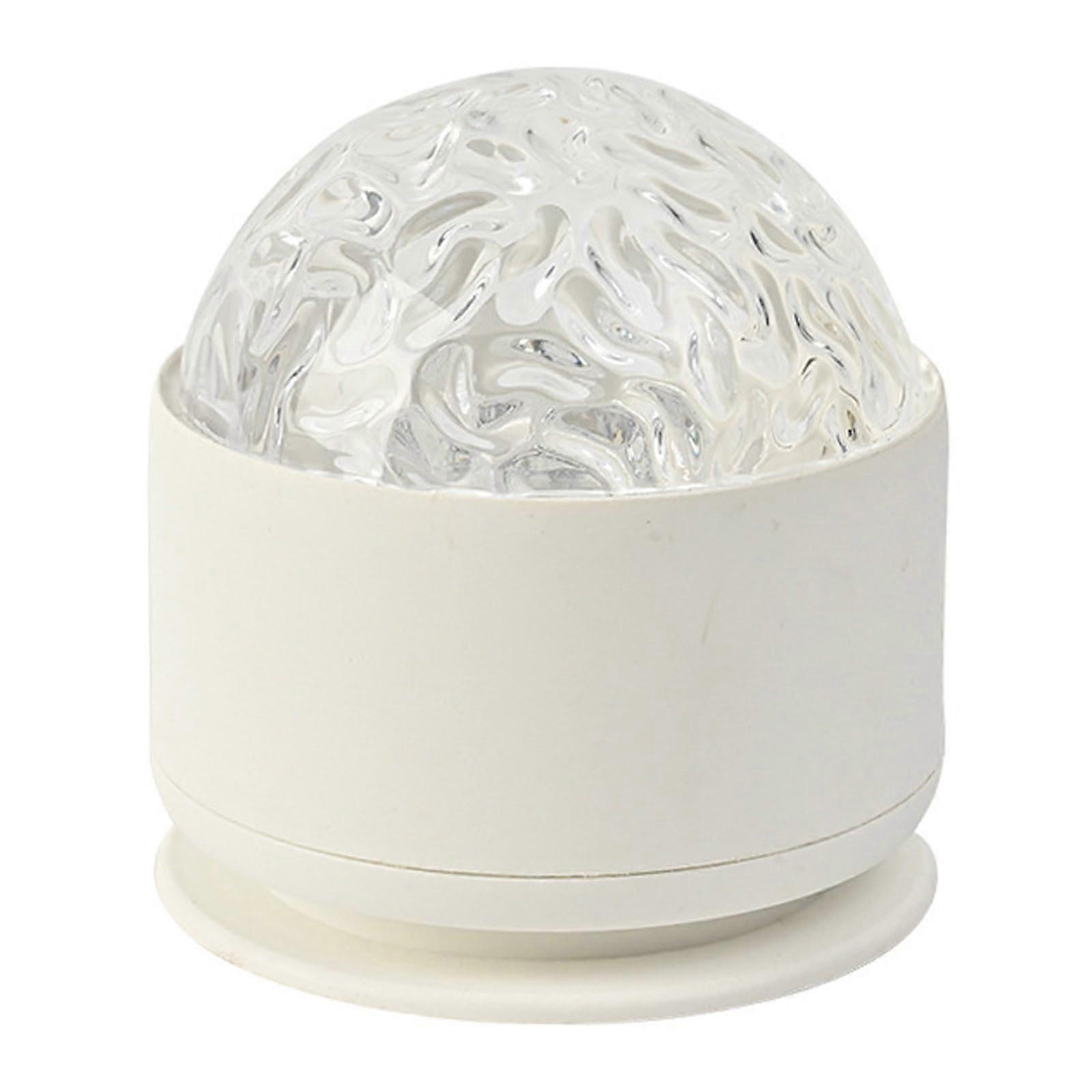 Bedside Night Light Ocean Wave Projector Lamp 16 Colors Remote Control 3D Ocean Effect 7.8x8.7cm White