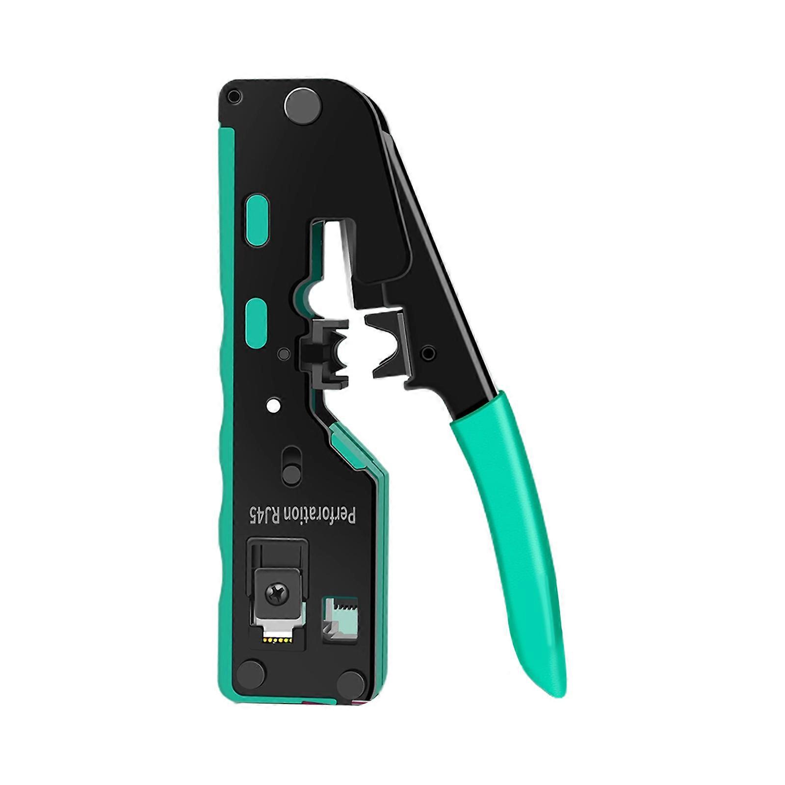 Wire Terminal Crimper High Carbon Steel Networking Cable Crimping Tool Stripping Cutting and Crimping with Accuracy Multicolor