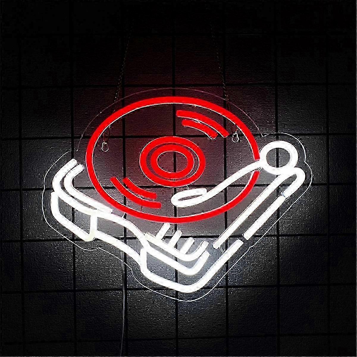 Neon Lamp of Vinyl Records, Red Record Sign, Usb Powered Light