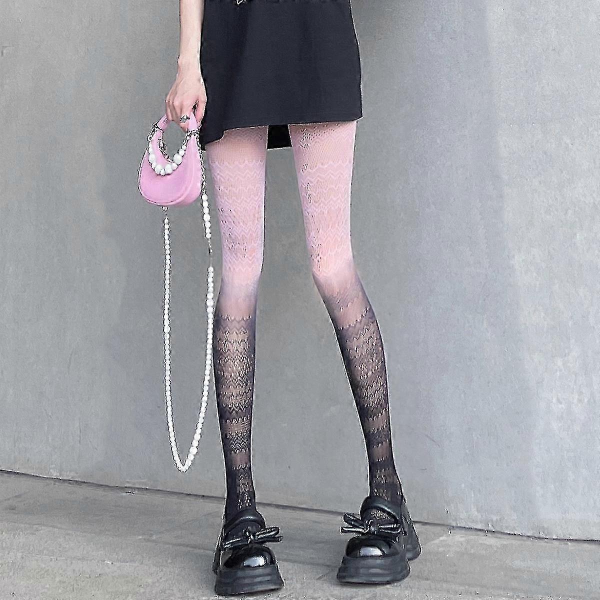 Oberschenkelhohe Netzstrümpfe mit zartem Spitzendesign für Frauen