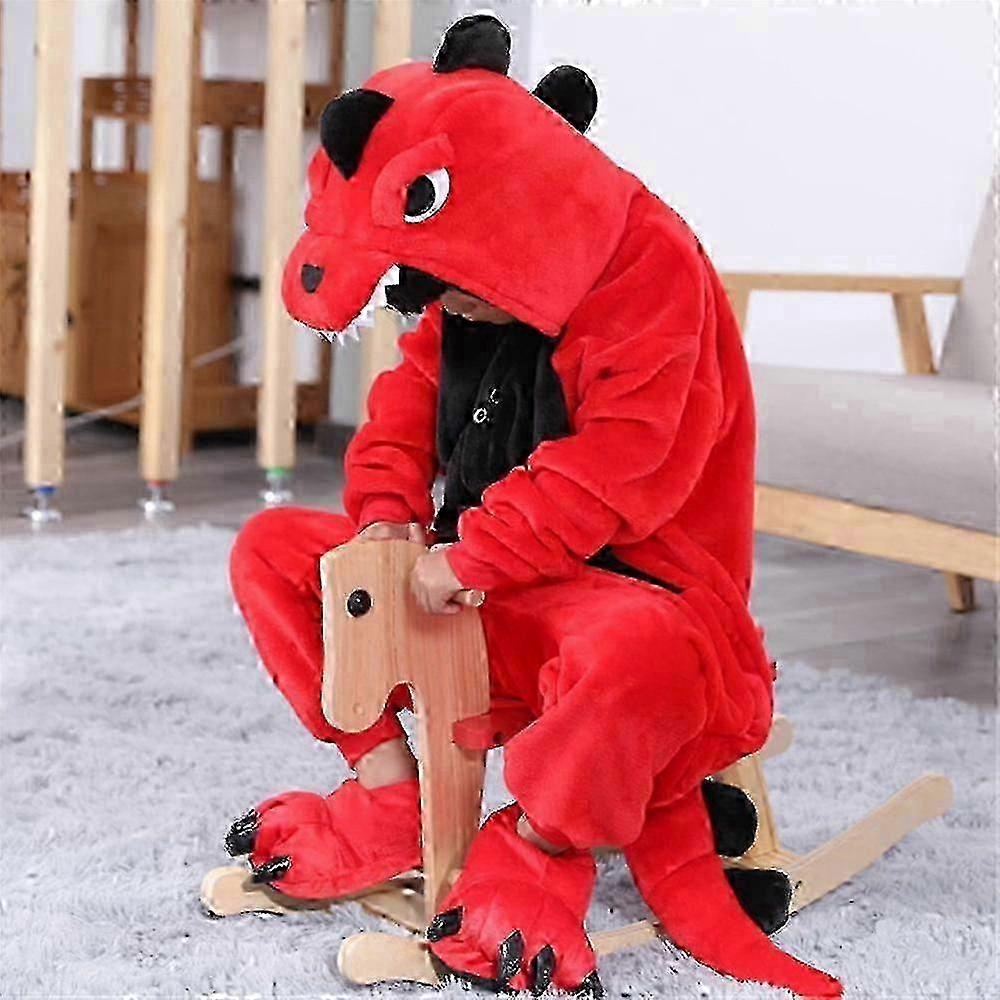 Combinaison pyjama unisexe à capuche et boutons pour enfants, motif animaux, pyjama une pièce confortable
