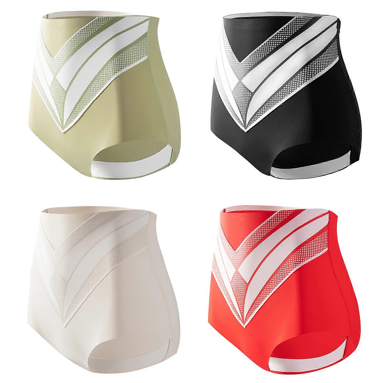 4-pack damshorts med hög midja, trosor, magkontroll, underkläder, shapewear, kroppsskulptering, rumplyftare, fyra färgkombinationer, XL