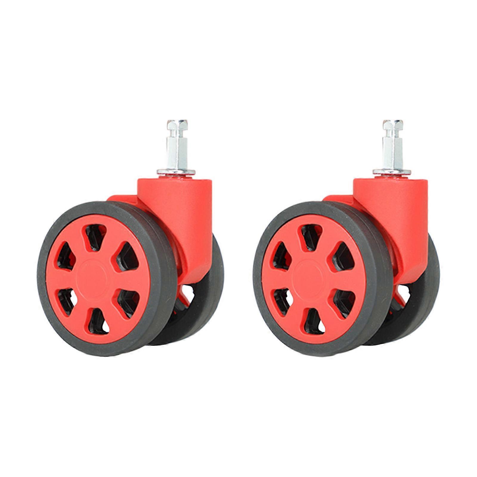 Durable Replacement Wheels Universal Quiet Wheels Versatile Wheels 1 Pair for Luggage Smooth Rolling & Easy to Install  Red