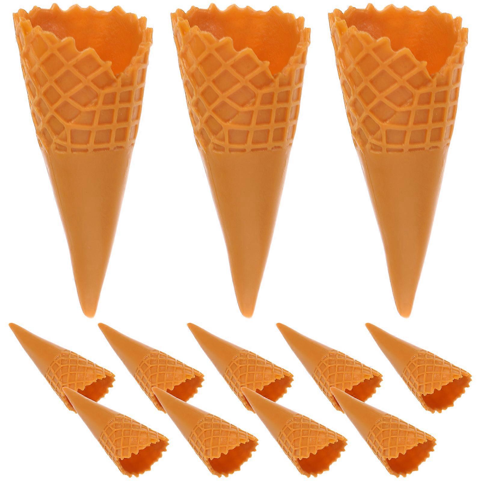 12pcs Ice Cream Cone Model Realistic Ice Cream Cone Artificial Mini Ice Cream Cone for DIY