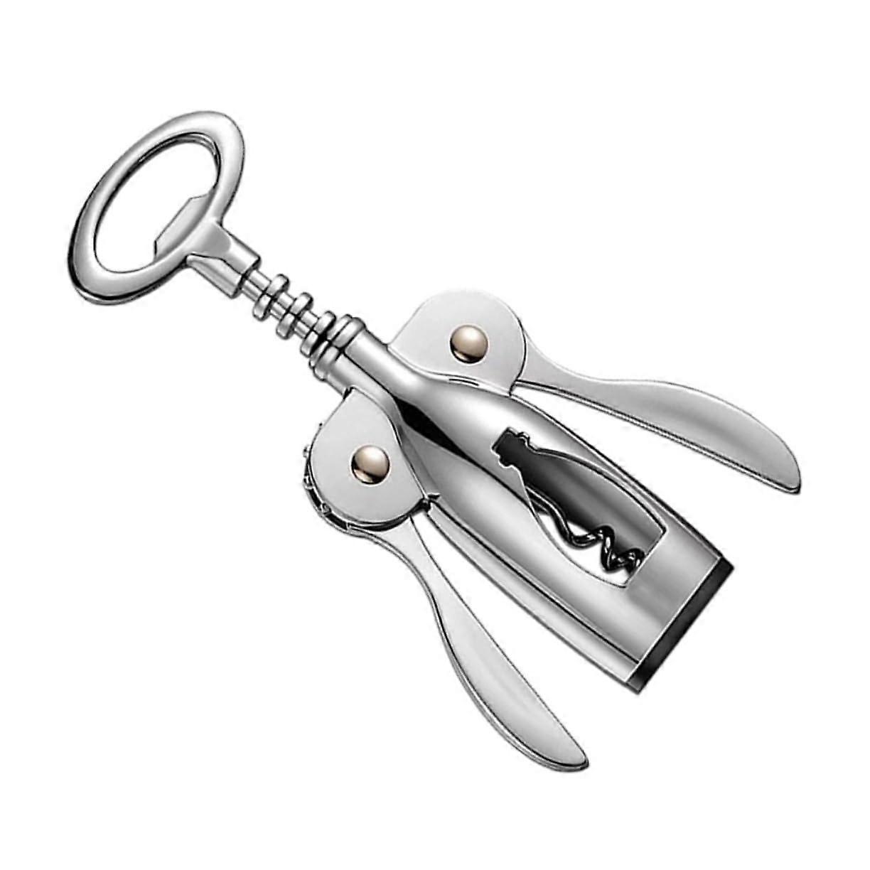 Wine Corkscrew Bottle Opener with Zinc Alloy Wings and Ergonomic Grip for Parties and Picnics