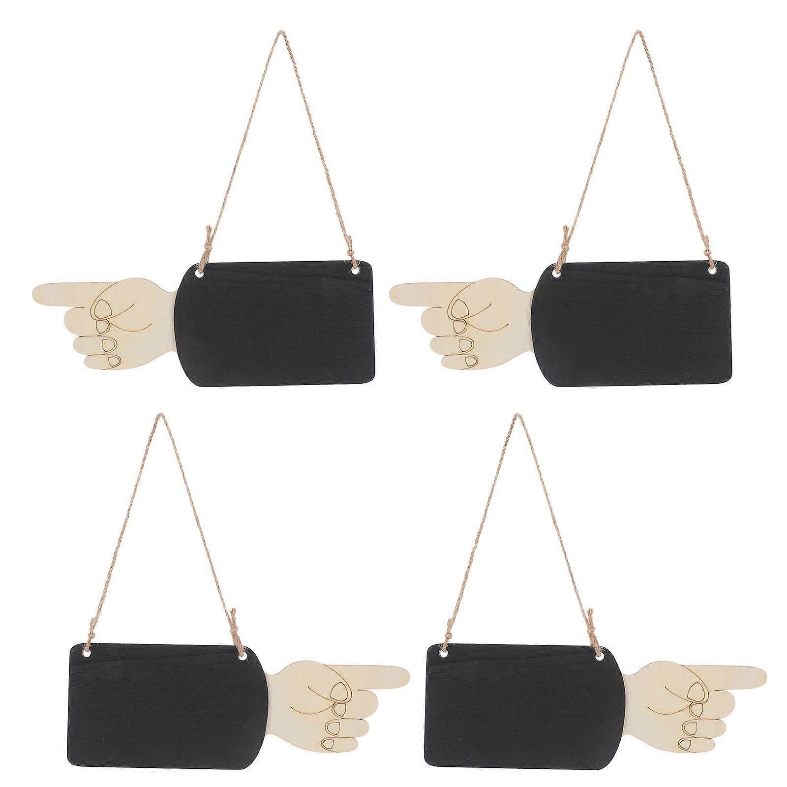 Menu Display Board Erasable Message Board Sign for Wedding Kitchen Home Bar Assorted Wood with Hanging Function 4Pcs