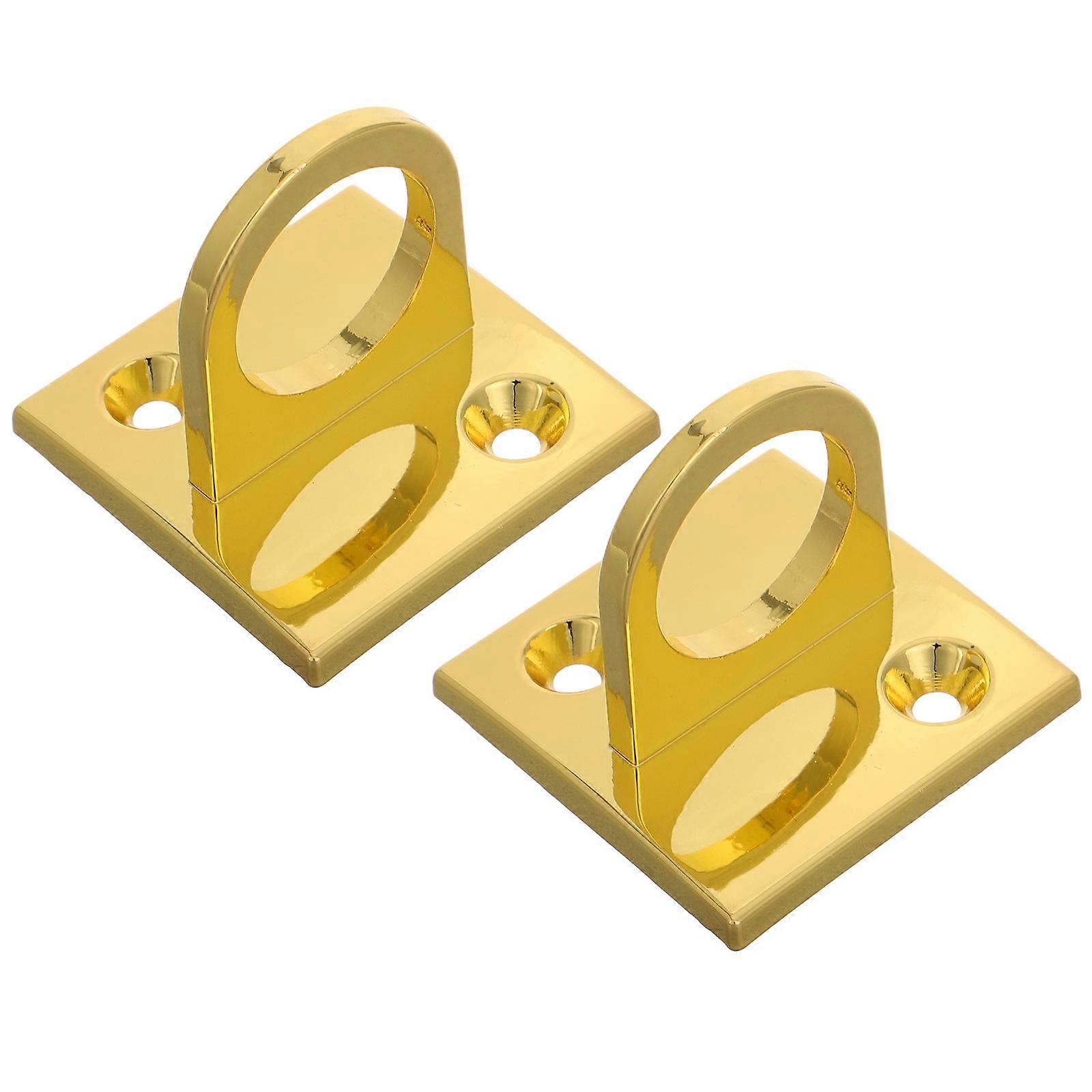 Gold Large Loop Wall Plate Metal Post Queue Line Barrier For Movie Theaters 2Pcs Ushape Design Securing Accessories