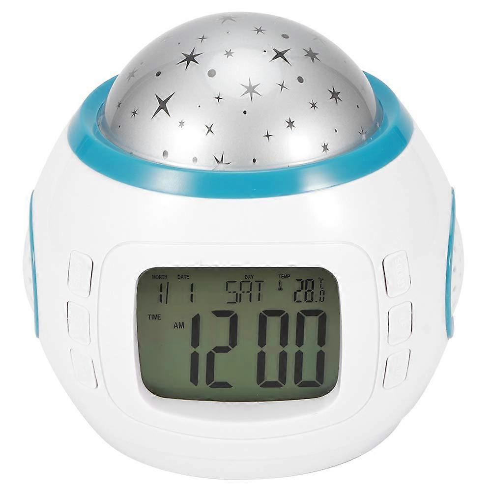 Star Projector Night Light for Kids with LED Music Alarm Clock, Calendar and Temperature Display