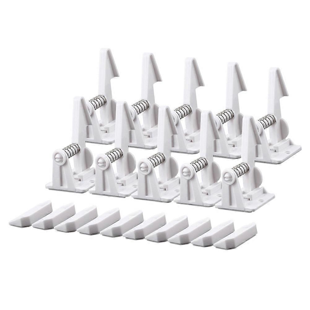 Kids Drawer Lock Protective Lock for Children 14Pcs White Spring Locks