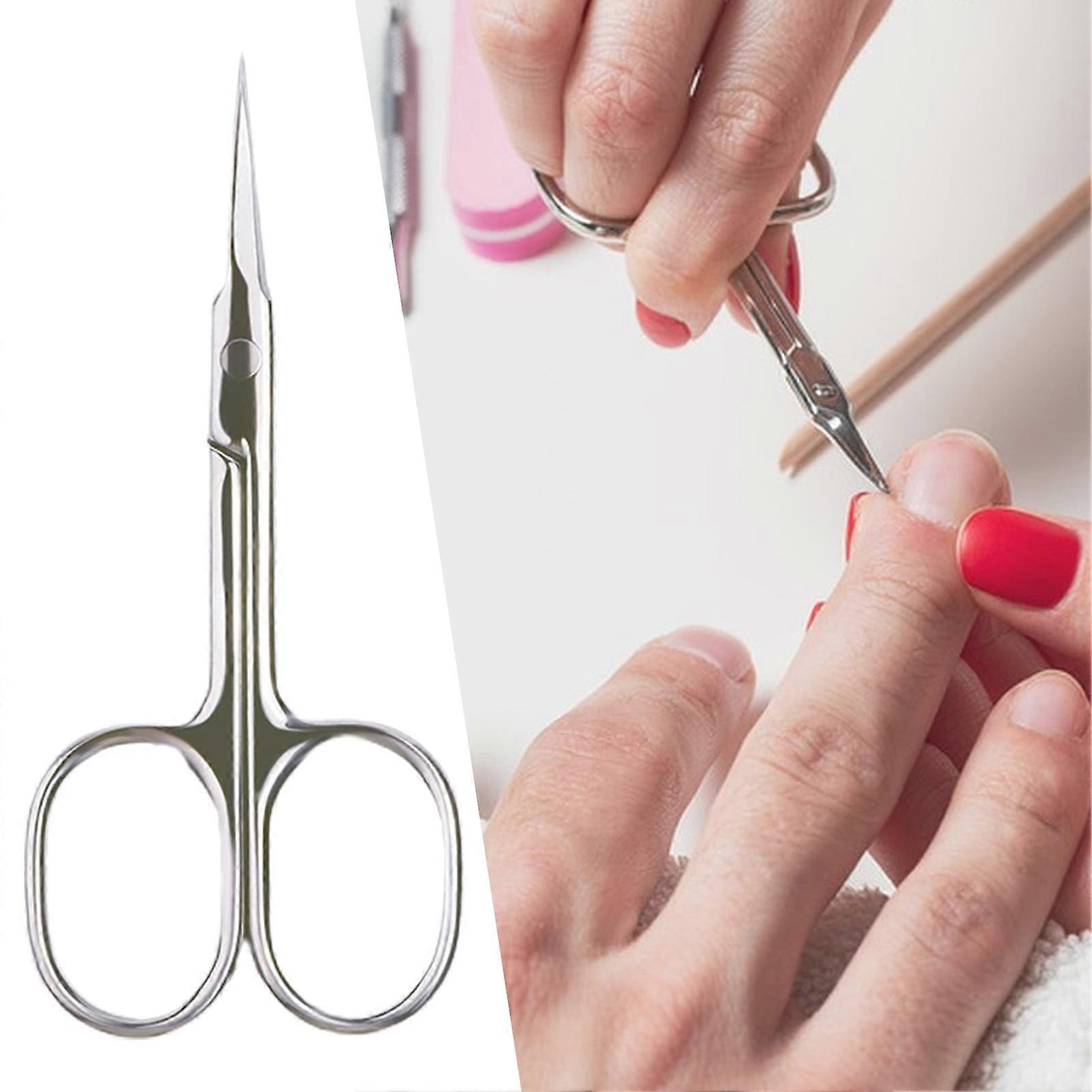 Clinaoy Curved Scissors Rustproof, Washable Lightweight, compatible with Sharp Reduce Friction Russian Bend Nail Cuticle Nippers for Home