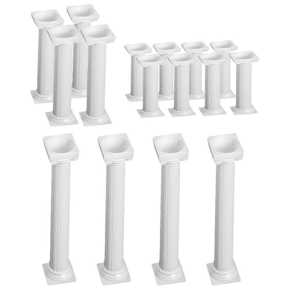 Tier Cake Support Plastic Roman Column Retro Tools 16Pcs