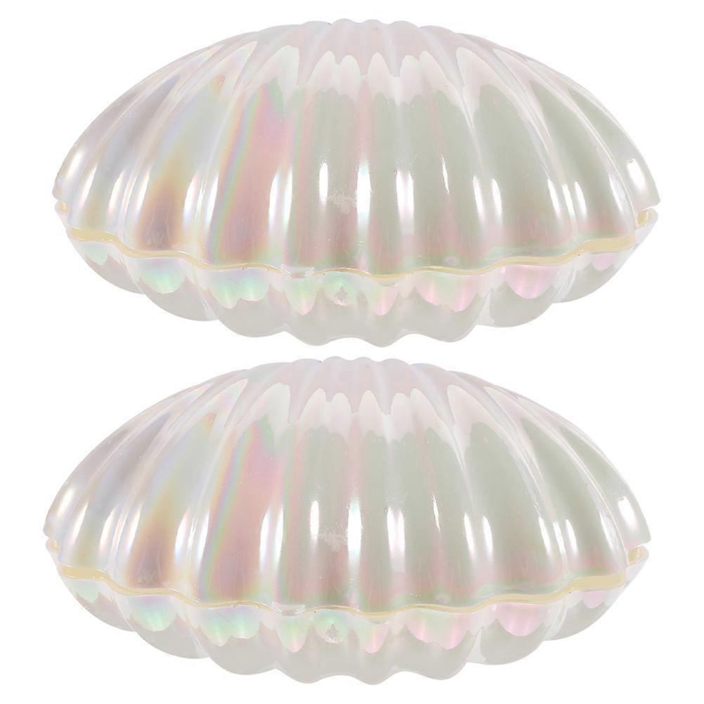 White Seashell Candy Gift Boxes for Storage Lightweight Reusable PP 2pcs
