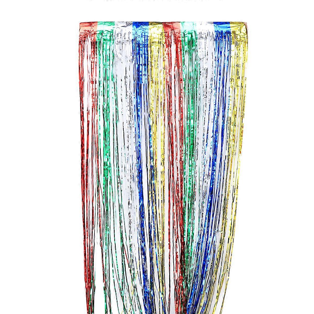 Fringe Curtains Metallic Shiny Tinsel Curtain for Event Decor 2Pcs