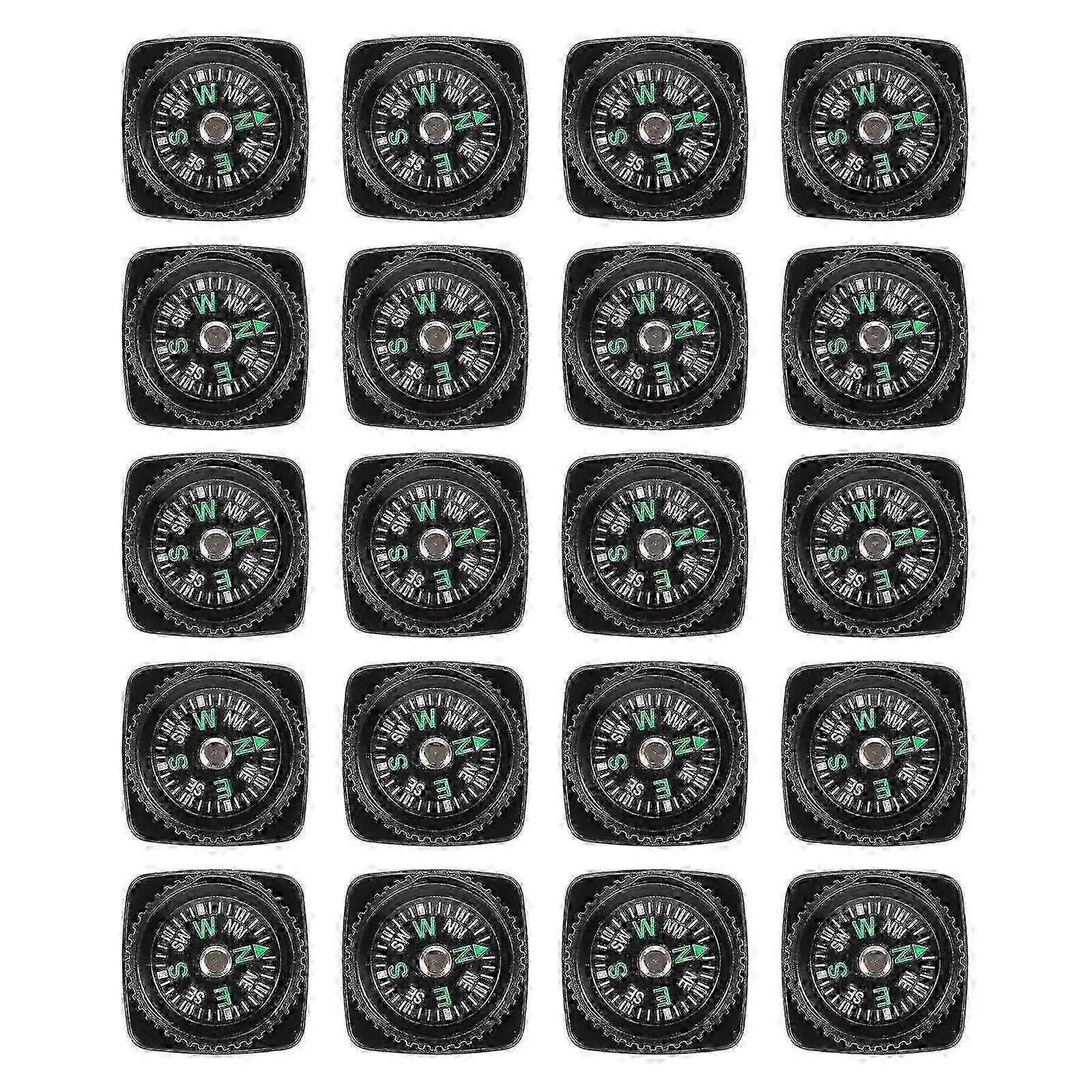 ABS Mini Compass Portable Button for Outdoor 20Pcs Pack