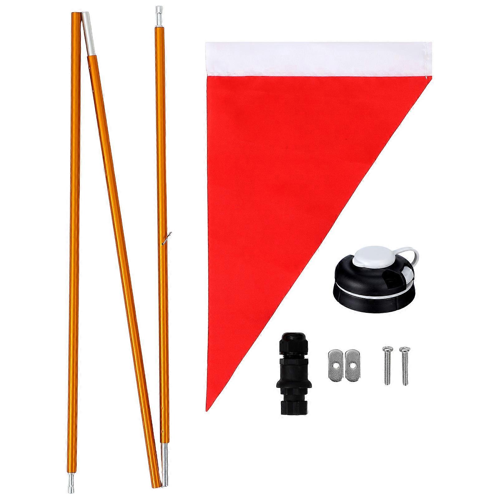 Warning Boat Flag Professional Kayak Flag Visibility Enhancement Assorted Color Easy To Use 3 Sets