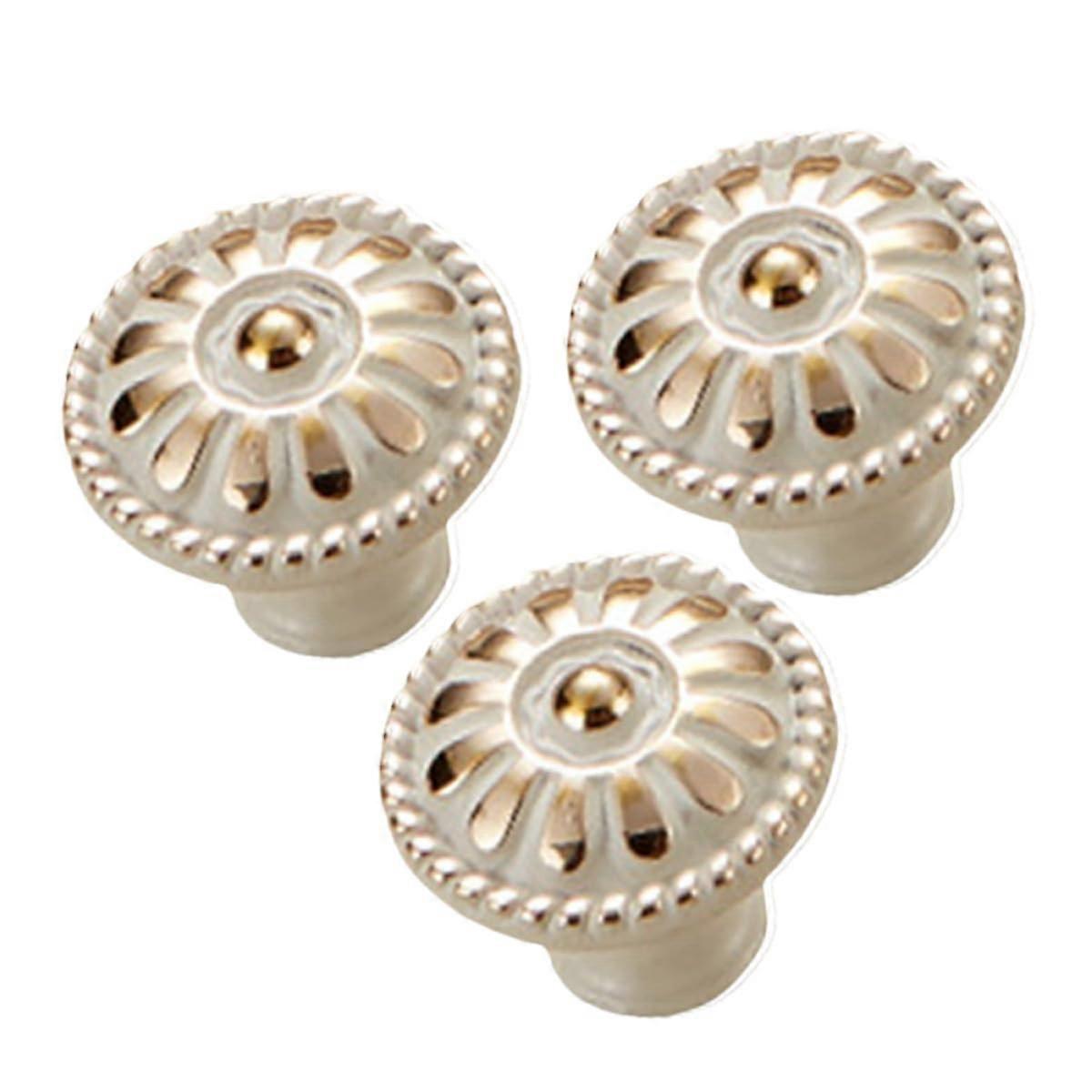 3PCS Mushroom Shape Cabinet Knobs Ivory White Zinc Alloy Drawer Pull Handles for Kitchen and Wardrobe
