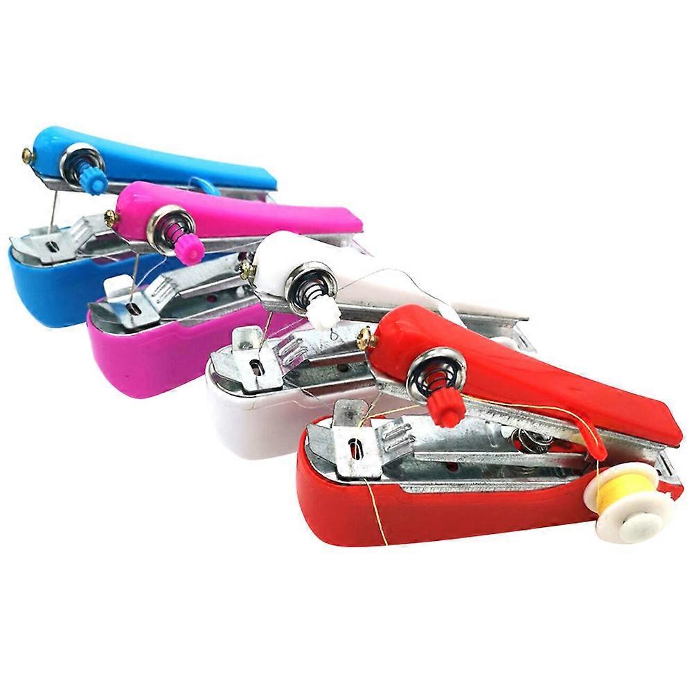 Portable Household Sewing Machine Compact Mini Tool For Diy Projects 11x6.5cm Blue Plastic 4Pcs