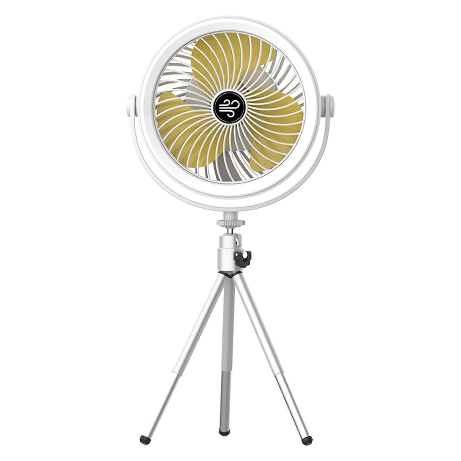 Camping Fan with LED Light and  Wind Performance, Rechargeable Tripod Design for Outdoor Use