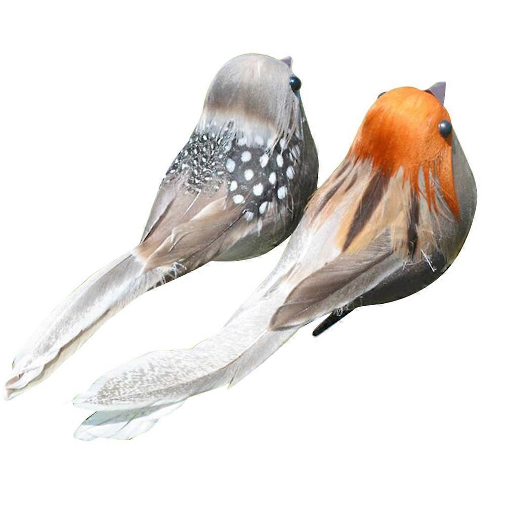 Artificial Birds Simulation Sparrow for Decoration 6Pcs Assorted Colors