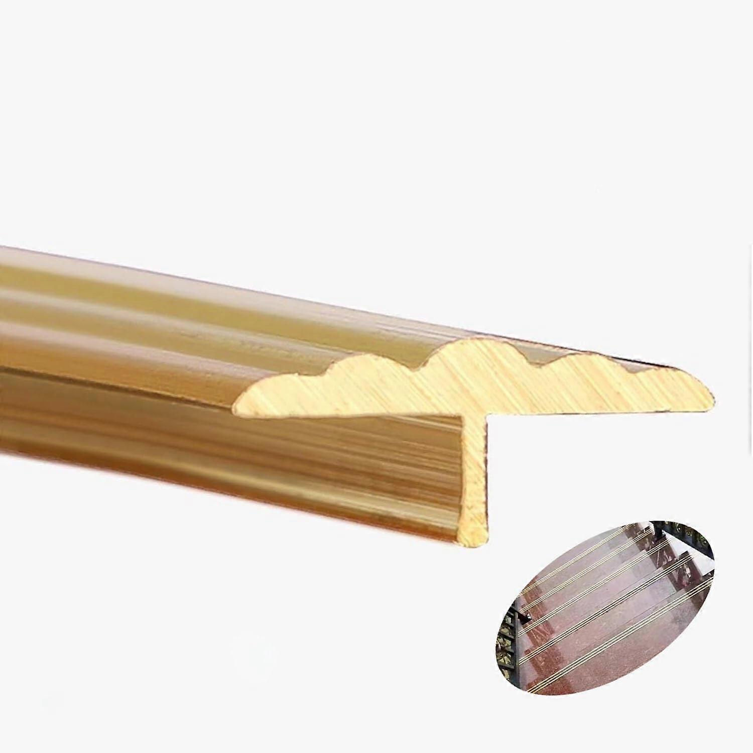 Brass TShaped Floor Transition Strip 3.3ft Rustproof Threshold for Wood Vinyl Laminate Tile