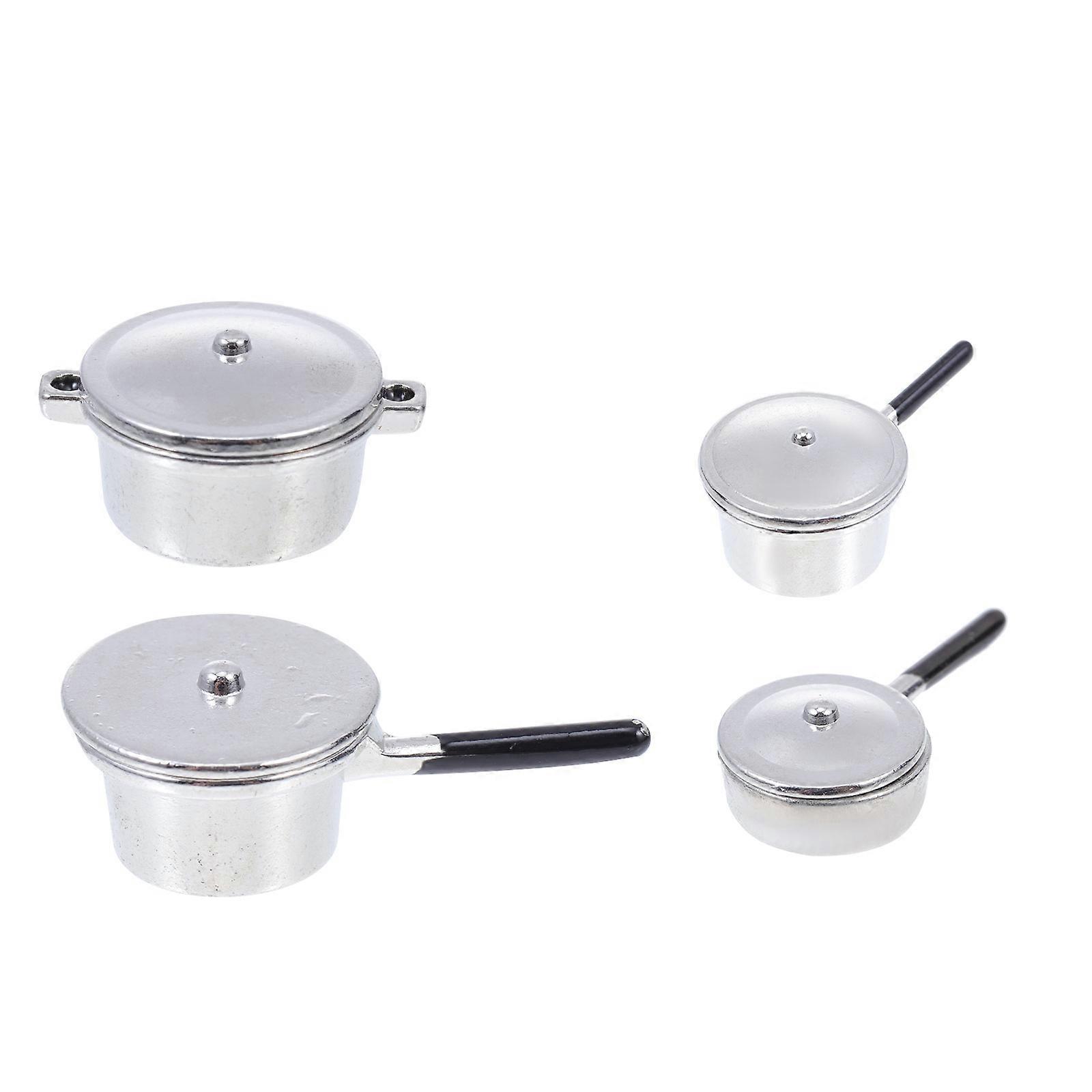 Miniature Cookware Decor Doll House Cookware Model for 4Pcs Items