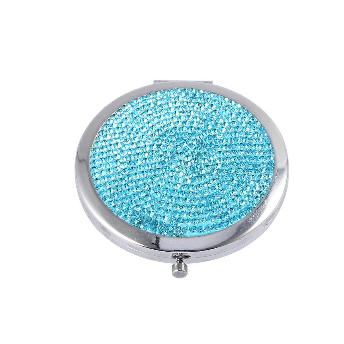 Makeup Mirror Double-Sided Folding Cosmetic Mirror 1Pcs Portable Blue Design