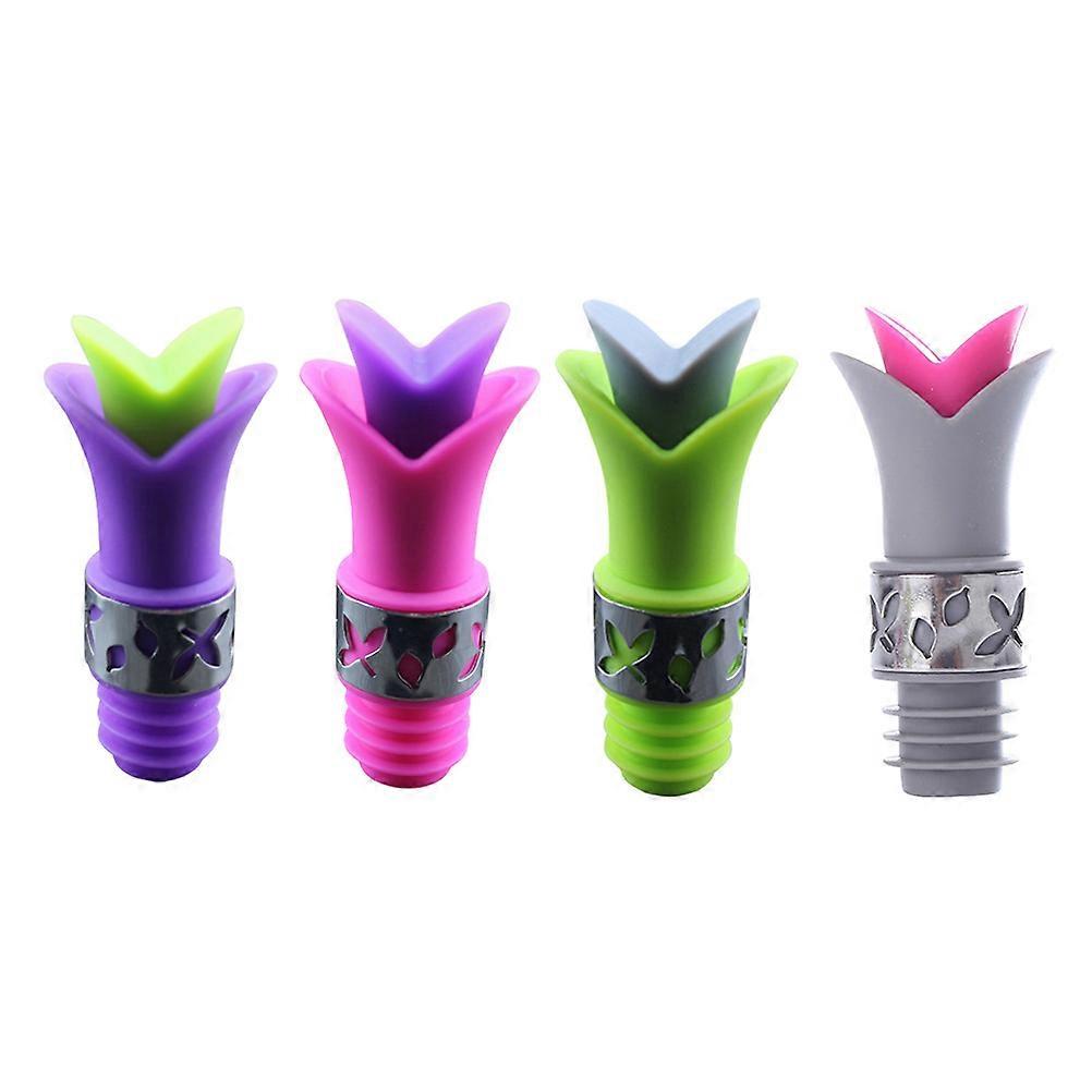 Silicone Red Pourer for 4Pcs Leakproof Pourers