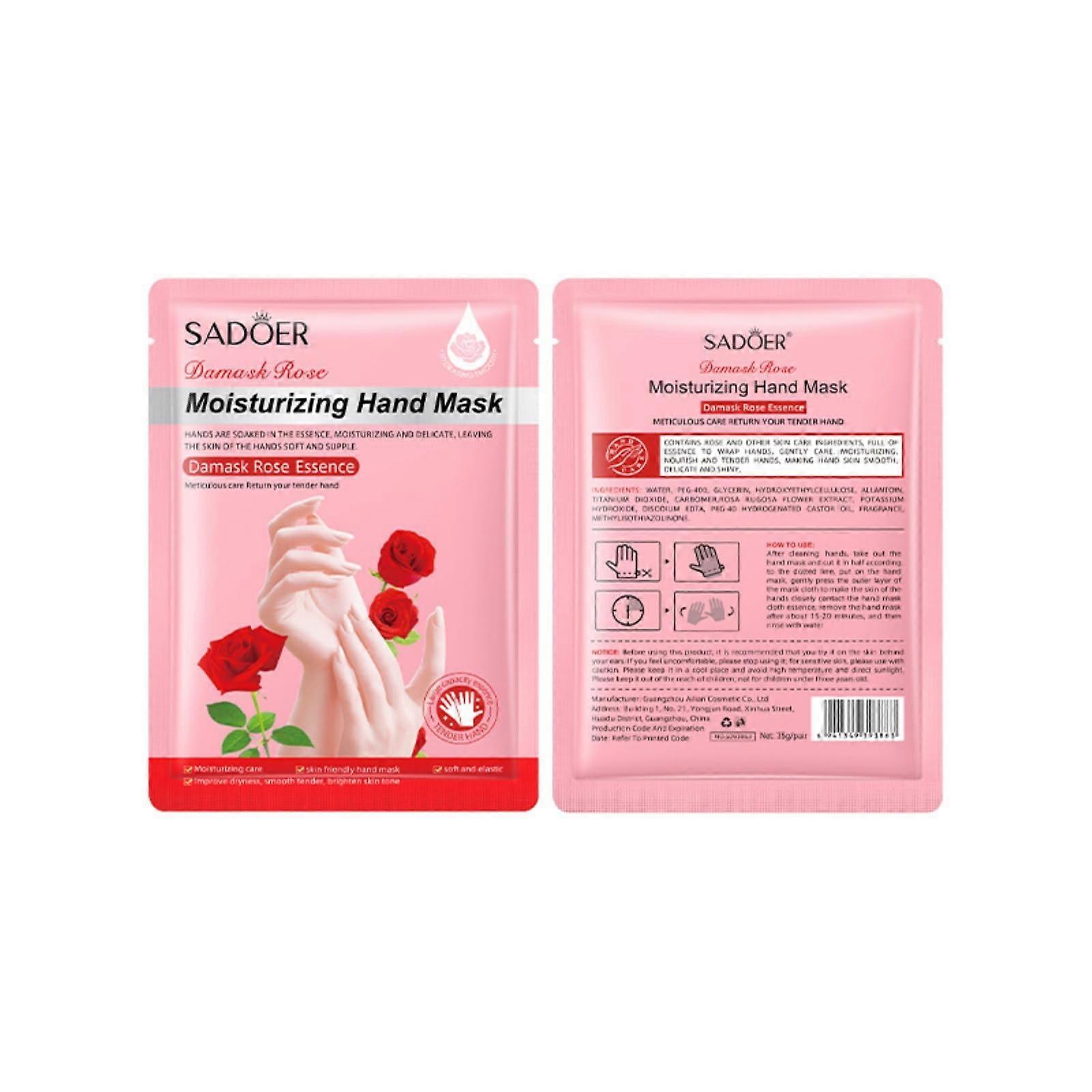 Damask Rose Hand Mask 20 Pack, Moisturizing Gloves for Deep Hydration and Soft Smooth Hands