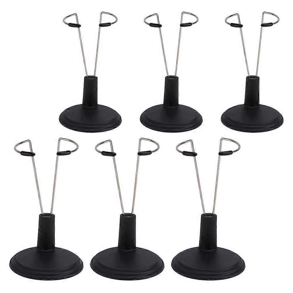 Multifunctional Doll Support Stand for Display Black PVC Iron Easy Installation Stable Construction 6pcs
