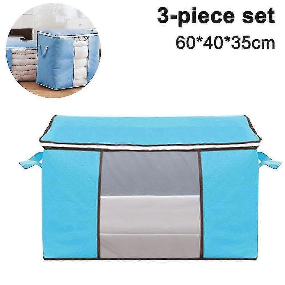 3 Pack Kläder Förvaringsväskor-grå-60 *40 * 35cm