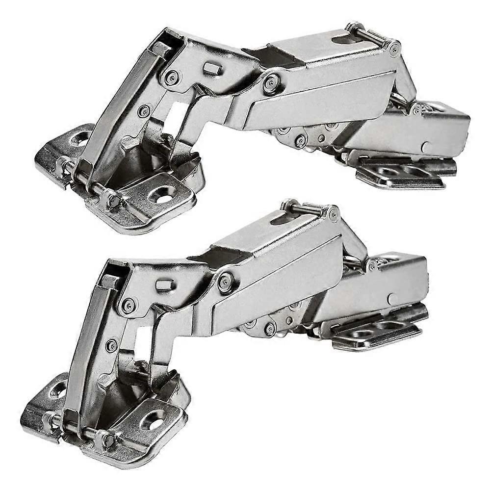 175 Degree Soft Close Frameless Cabinet Hinges, Adjustable Hydraulic Concealed Door Hinges, 2 Pack