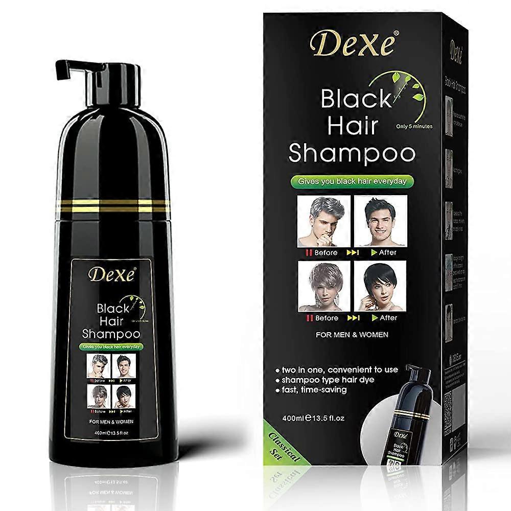 Black Hair Dye Shampoo Ammonia Formula for 100% Gray Coverage with Botanical Conditioning