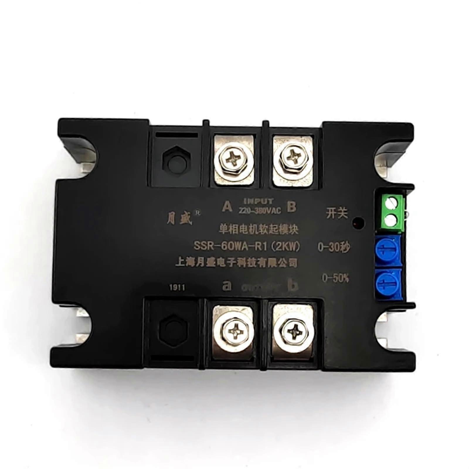 Motor Soft Starter 220V Single Phase SSR60WAR2 2KW Controller for Fan Pump Conveyor with Overload Protection