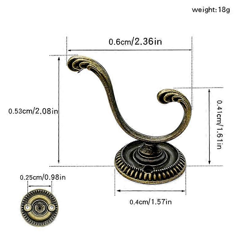 10pcs Home Clothes hook Bathroom accessories hook Bronze kitchen accessory Fixed hook