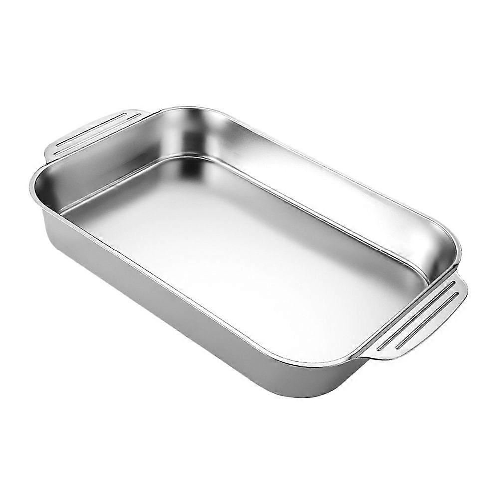 Stainless Steel Baking Pan Rectangular Roasting Pan Oven BBQ Bakeware Turkey Pan Oven Cake Pan for Oven Baking