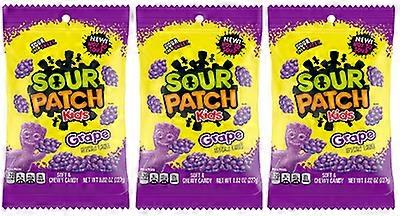 Sour Patch Kids Grape Flavored Soft & Chewy Candy 3 Pack