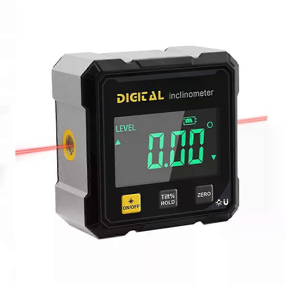 Household Double Sided Laser Inclinometer Multifunctional Four Sided Magnetic Absorption Angle Level Small Slope Measuring Tools