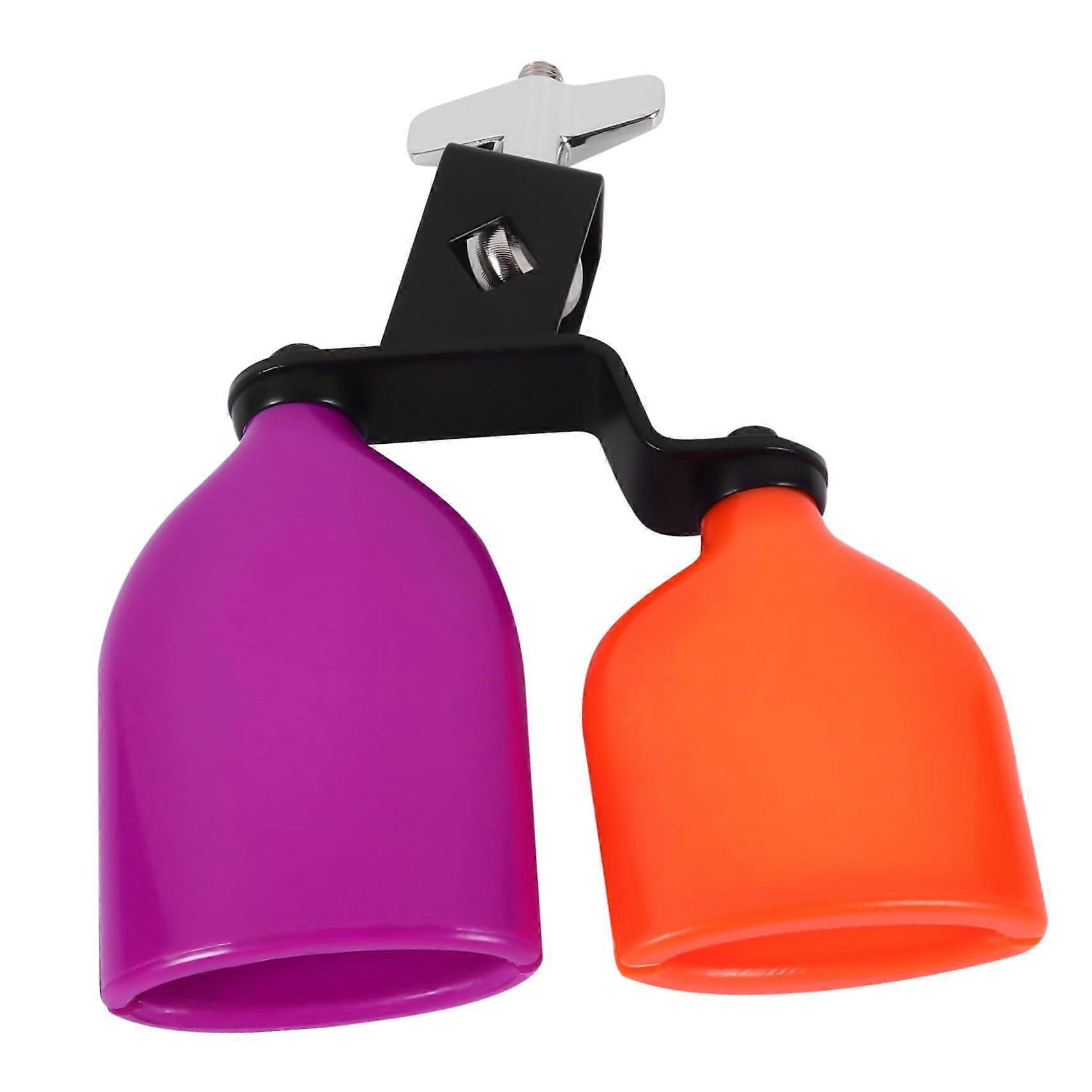 Adjustable Double Mounted Cowbell for Drum Set with Durable Metal and Plastic Construction