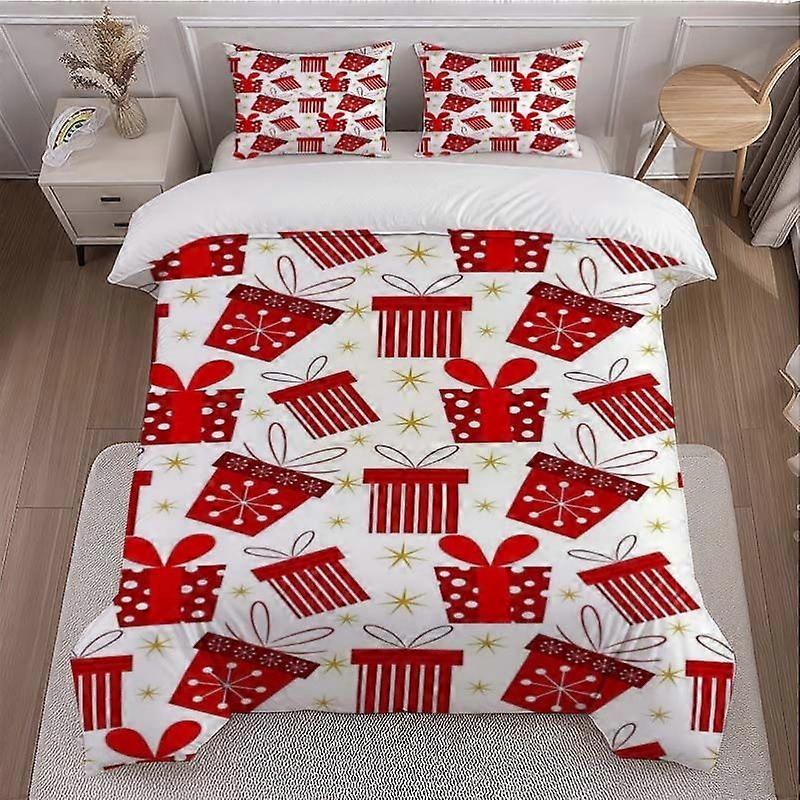Holiday Gift Box Themed Bedding Set Soft and Comfortable