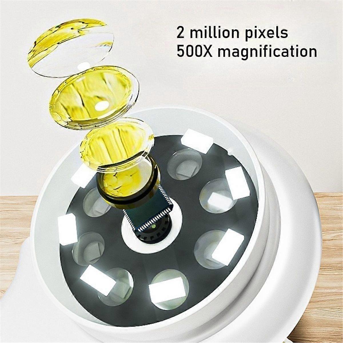 Kids Mini Microscope 500X Science Toy with Photo and Video Function Cute Handheld Microscope Outdoo