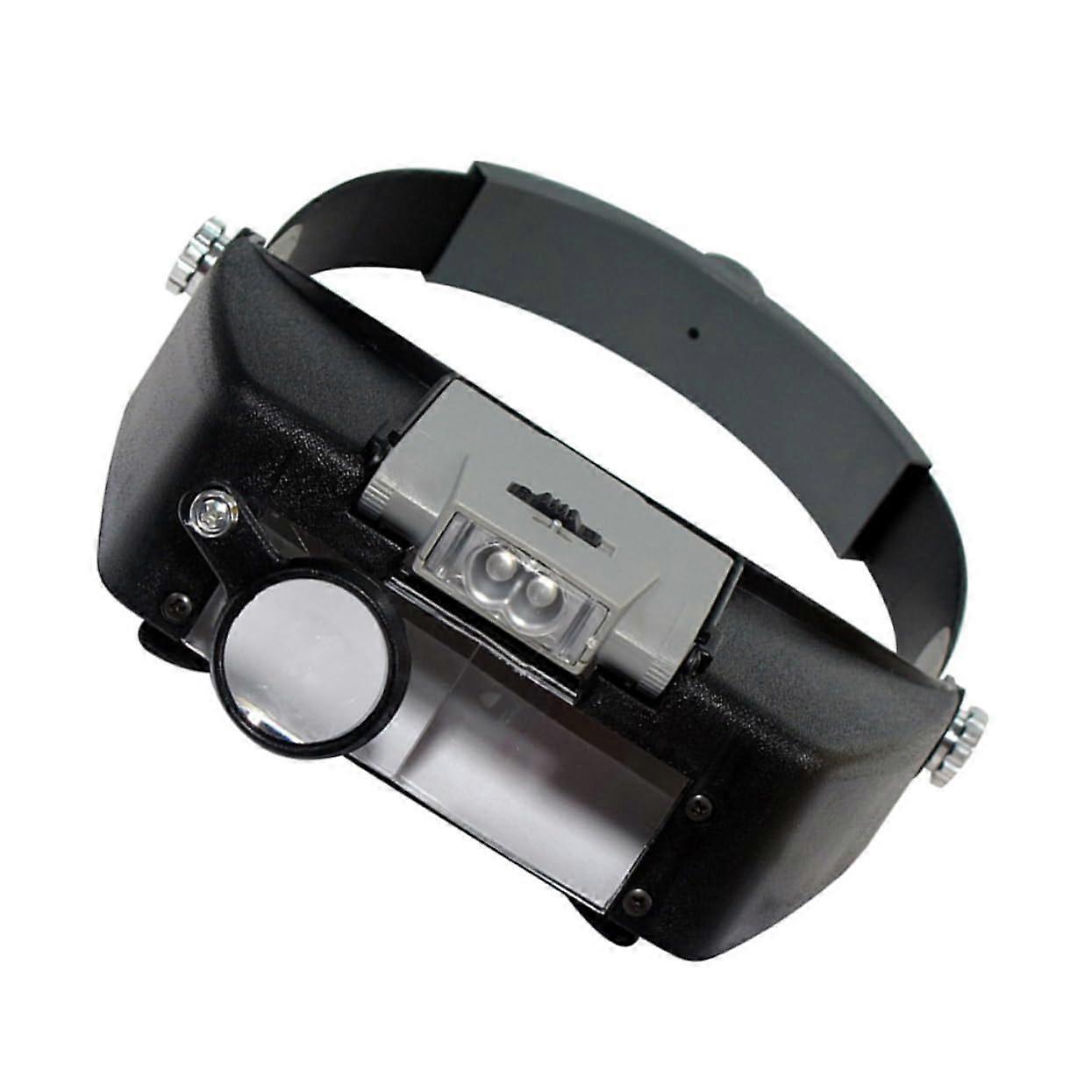 Head Mounted Magnifying Glass with Adjustable LED Lights for Reading and