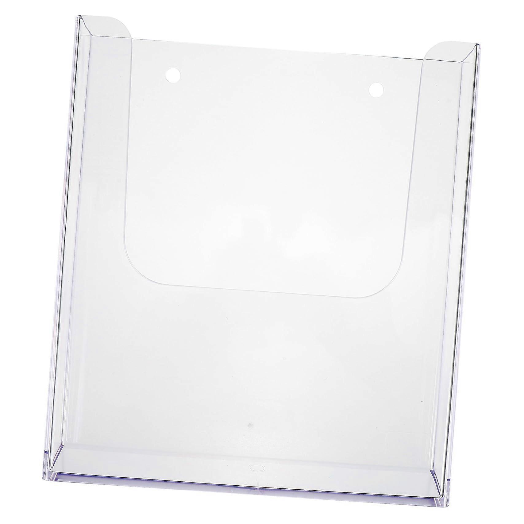 Wall Mounted File Organizer Clear Acrylic Magazine Holder Vertical Document Storage for Office