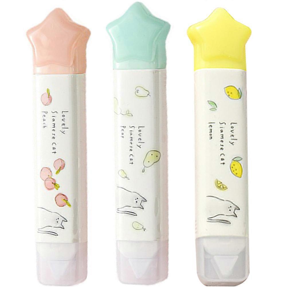 Portable Correction Tape Adhesive Correction Tape for Students 3Pcs Pack