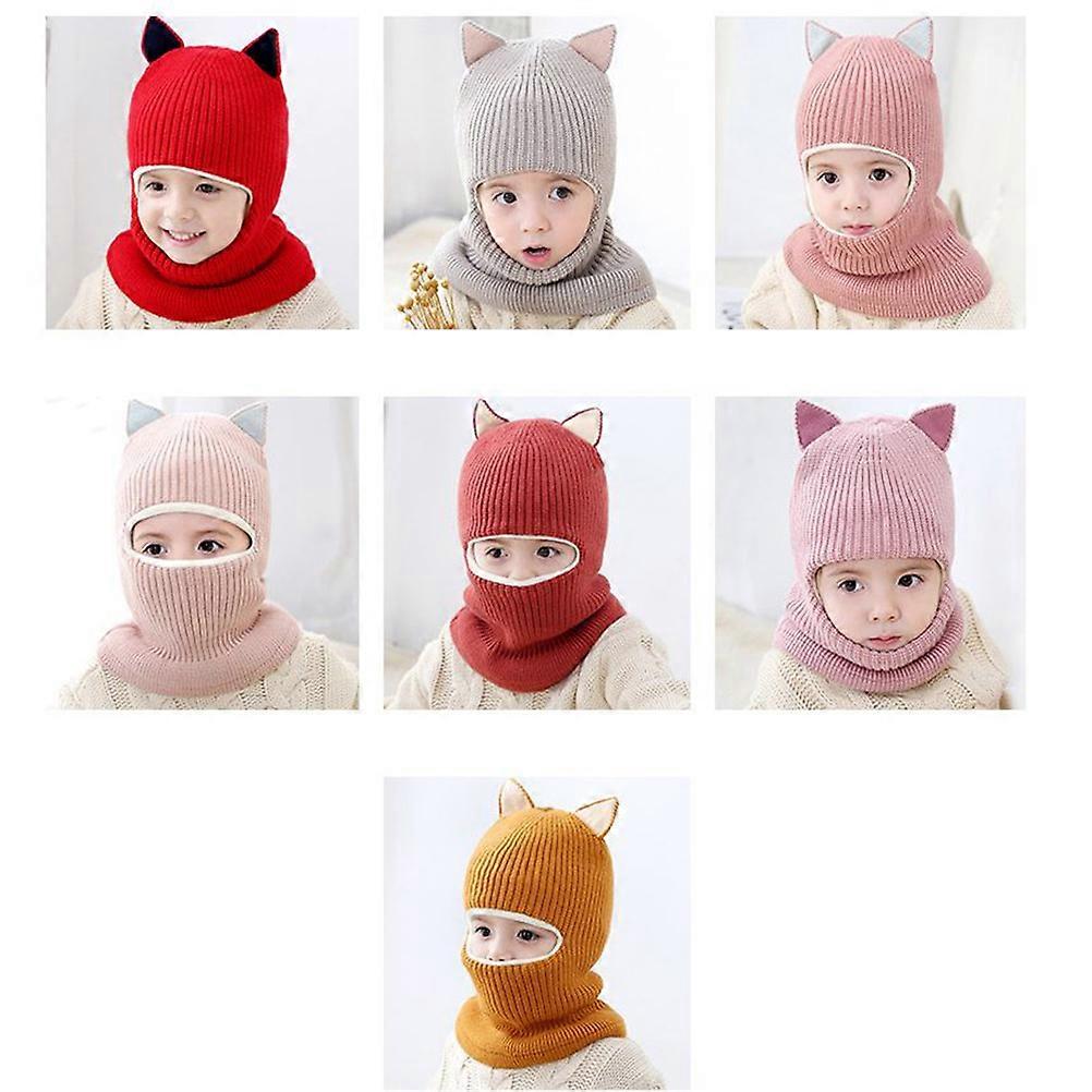 Winter Wool Hat for Kids 2-5 Years Warm Knitted Caps