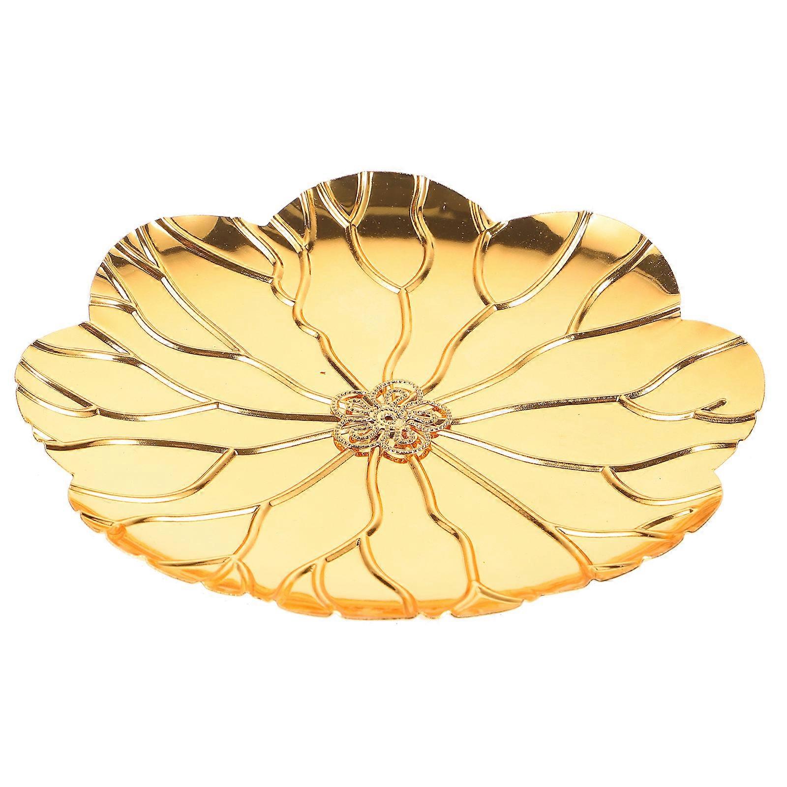 Golden Metal Tray Cake Display Tray for Fruit Storage